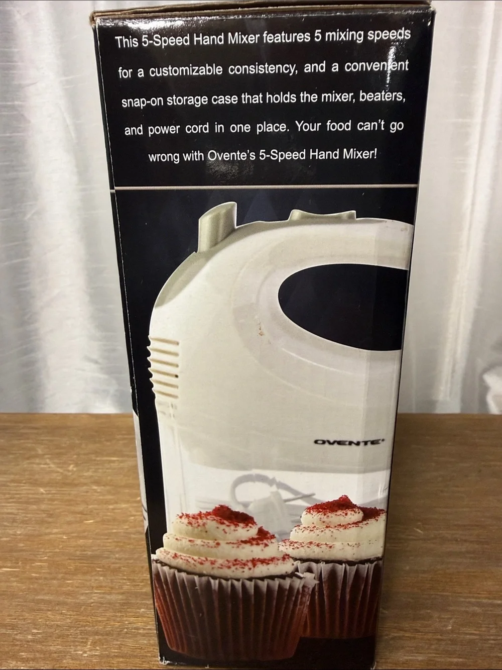 Ovente 5 Speed Hand Mixer Snap On Storage Case HM151 Series White New Open Box